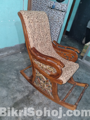 অরিজিনাল চিটাগাং সেগুন কাঠের ইজি রকিং চেয়ার
